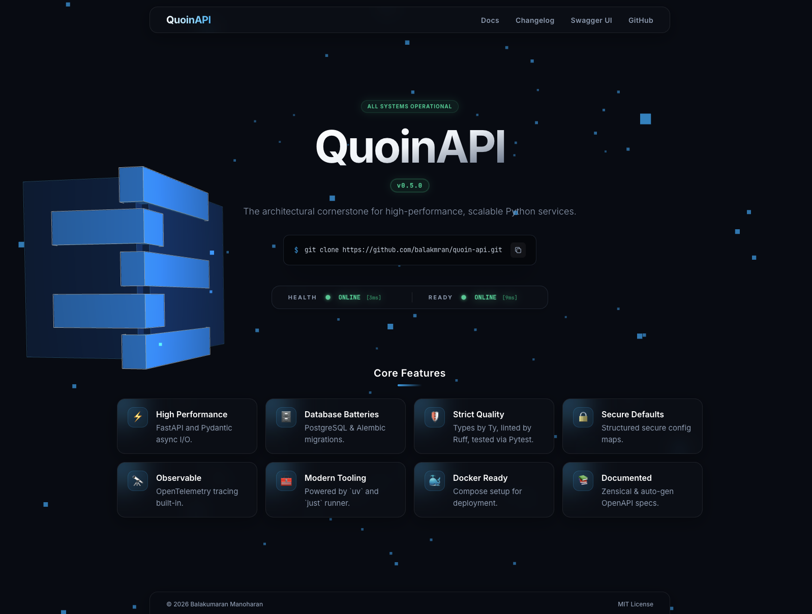 QuoinAPI Home Page
